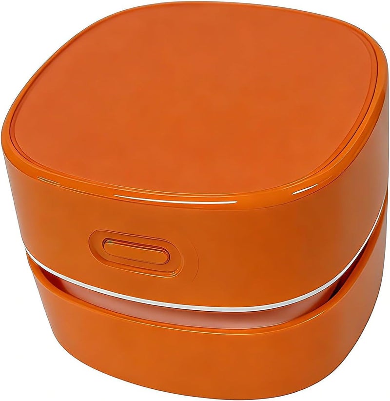 Vishui Mini Desk Vacuum Cleaner, Rechargeable Cordless Handheld Crumb Sweeper for Home Office School Cars, Premium Table Dust Vacuums, Orange - Image 1
